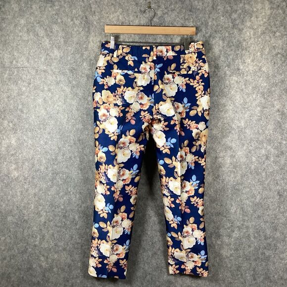 J. Crew Collection Silk Antique Floral Poppy Shantung Trouser Pants Size 4 - Picture 2 of 13